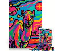 Psychedelic Camel in Space 1000 Piece Jigsaws for Teenagers Puzzle Wise Think Toy Simple Fun Tight Cut Santa Wish Pick (50x75cm)