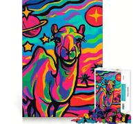Psychedelic Camel in Space 1000 Piece Jigsaws for Teenagers Puzzle Wise Think Toy Simple Fun Tight Cut Santa Wish Pick (50x75cm)