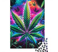 Psychedelic Cannabis1000 Pieces Premium Cardboard Leaf Pattern Jigsaw Puzzle Collection Adults Teens 12-18 Years Fun Game Mind Relaxation Gift 52x38cm/1000pcs