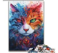 Psychedelic Cat 2000 Piece Jigsaw Puzzles for Adults Gifts, for 14+ Train Your Brain And Your Hands Christmas Game Gifts (70x100cm)