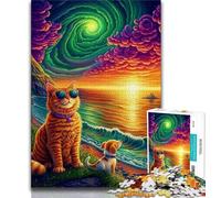 Psychedelic Cat 2000 Piece Jigsaw Puzzles for Adults & Teens,Family Game Stress Reliever Difficult Challenge Secret Santa Gifts 70x100cm