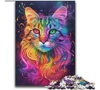 Psychedelic Cat 2000 Piece Jigsaw Puzzles for Adults & Teens, Help The Brain Exercise Addictive Toys to Cultivate Patience Perfect Decoration (70x100cm)