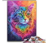 Psychedelic Cat 2000 Pieces Jigsaw Puzzle For Adults Teens, Family Activity Fun at Home Activities, Birthday Present,Travel Gifts (70x100cm)