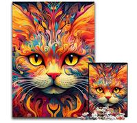 Psychedelic Cat Jigsaw Puzzles for Adults 1000 Piece Jigsaw Puzzles for Adults for Family And Friends, Suitable for Ages 14+ 26X38CM/10.23x14.96inch
