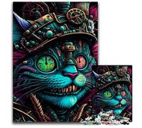 Psychedelic Cat Warrior 1000 Piece Jigsaw Puzzle Difficult Puzzles for Adults for Teenagers, Family Game Night, Brain-Challenging Gift Idea 50x75CM/19.68x29.52inch