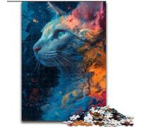 Psychedelic Cats Jigsaw Puzzles for Adults 1000 Jigsaws, Family Game Stress Reliever Difficult Challenge Great Gifts And Toys (26x38cm)