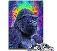 Psychedelic Chimpanzee 1000 Piece Jigsaw Puzzles for Adults Gifts,Challenging To Complete But Fun And Humorous Unique Home Decor And Gifts (50x75cm)