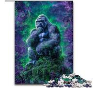 Psychedelic Chimpanzee JigsawPuzzle 1000 Pieces for Teenagers, Family Activity Fun at Home Activities, Birthday Present,Travel Gifts (26x38cm)