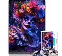 Psychedelic Clown Girl 1000 Pieces Jigsaw Puzzles for Adults And Teens,Help The Brain Exercise Addictive Toys to Cultivate Patience Great Gift 75x50cm