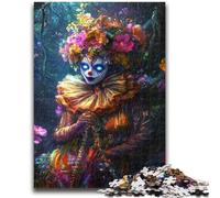 Psychedelic Clown Girl Jigsaw Puzzles for Teenagers 1000 Pieces,Educational Games Home Decoration Deal As Gifts for The Whole Family (50x75cm)
