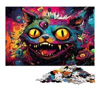 Psychedelic Color Cat JigsawPuzzle 1000 Pieces for Adults Challenging Puzzles Perfect Home Or Office Decor, Ideal 26X38CM/10.23x14.96inch