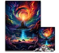 Psychedelic Color Dolphin 1000 Pieces Puzzles for Adults Wooden Jigsaw Puzzles for Adults Challenging Brain Teaser Relaxing Toy for Teenagers 1000 PCS(75x50cm)