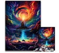 Psychedelic Color Dolphin Puzzle 1000 Pieces Jigsaw Jigsaw Puzzles for Adults Home Activity for Holidays Birthdays And Family Game Nights 1000 PCS(38x26cm)