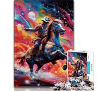 Psychedelic Colored Horses Jigsaws Puzzles 1000 Pieces for Adults Gifts,Family Game Stress Reliever Difficult Challenge Great Gifts And Toys (75x50cm)
