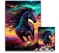 Psychedelic Colored Horses Puzzles 1000 Pieces for Adults Jigsaw Puzzles for Adults Perfect for Family Gatherings, Birthdays, Holidays 50x75CM/19.68x29.52inch