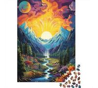 Psychedelic Colorful Landscape 500 Piece Jigsaw Puzzles for Adults Jigsaw Puzzle 500 Pieces Jigsaws Adults Puzzles Gifts 500pcs (52x38cm)
