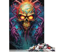 Psychedelic Colorful Spider Monster Puzzle Brain Teaser 100% Recycled Cardboard Jigsaw Puzzle for Kids And Adults Age 12 Years Up 1000pcs (38x26cm)
