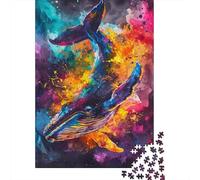 Psychedelic Colorful Whale Jigsaw Puzzles for Adults 1000 Pieces, Jigsaw Puzzles Adult Intellective Educational Toy DIY Puzzles 1000pcs (75x50cm)