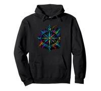 Psychedelic Compass Navigation for Travelers / Spirit Free Pullover Hoodie