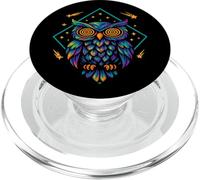 Psychedelic Cosmic Hypnotic Owl with Shooting Stars PopSockets PopGrip for MagSafe