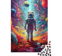 Psychedelic Cosmic Path Jigsaw Puzzles 1000 Pieces Recycled Paper Astronaut JourneyPuzzle for Adults Jigsaw Puzzle Educational Game Decompression Family Game Fun Present for Home 70x50cm/1000pcs