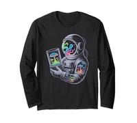 Psychedelic Cosmonaut Exploring the deep Mushroom Galaxy Long Sleeve T-Shirt