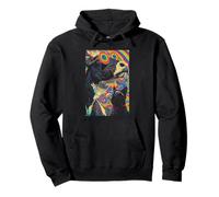 Psychedelic Cow Cat Rainbow Eyeglasses Trippy Hippie Design Pullover Hoodie
