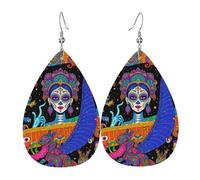 Psychedelic Day Of The Dead Surreal Art Women Drop Earrings Lightweight Earring Long Dangle Earrings For Wedding Party Banquet