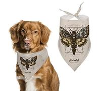 Psychedelic Death's Head Hawk Moth Dog Bandanas Triangle Dog Bibs Cute Pet Scarf Kerchief for Small Medium Large Pet