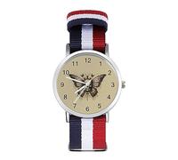 Psychedelic Death's Head Hawk Moth Sport Watch for Men Women Nylon Strap Wrist Watch Analog Quartz Watch