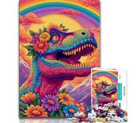 Psychedelic Dinosaur 1000 Pieces Jigsaw Puzzles for Adults And Teens,Toys Educational Games Stress Relieving Wall Decoration (38x26cm)