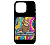Psychedelic DJ Sloth Techno EDM Dance Music Case for iPhone 16 Pro