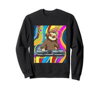 Psychedelic DJ Sloth Techno EDM Dance Music Sweatshirt