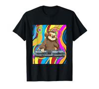 Psychedelic DJ Sloth Techno EDM Dance Music T-Shirt