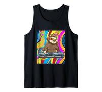 Psychedelic DJ Sloth Techno EDM Dance Music Tank Top