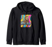 Psychedelic DJ Sloth Techno EDM Dance Music Zip Hoodie