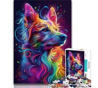 Psychedelic Dog 1000 Piece Jigsaw Puzzles for Teenagers Gifts,Pattern Assembly Fun at Home Activities,Birthday Present,Travel Gifts (38x26cm)