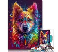 Psychedelic Dog Jigsaw Puzzles 1000 Pieces for Adults Teens,Learning Educational Toy for Is Ideal As A Gift for The Whole Family (38x26cm)