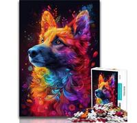 Psychedelic Dog Jigsaw Puzzles for Adults 1000,Challenging To Complete But Fun And Humorous Unique Home Decor And Gifts (50x75cm)