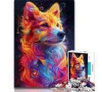 Psychedelic Dog Jigsaw Puzzles for Adults Teenagers Jigsaws Puzzle,Pattern Assembly Fun at Home Activities,Birthday Present,Travel Gifts (38x26cm)