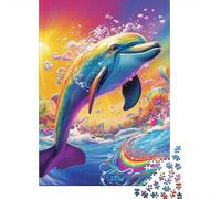 Psychedelic Dolphin Puzzle for Adults And Teenagers 1000 Pieces Wooden Puzzles for Teenagers Gifts Brain Teaser Game 1000pcs (75x50cm)