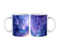 Psychedelic Dreamscape White Coffee Mugs Gloss Ceramic Cappuccino Cups with Handle
