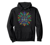 Psychedelic Druid Wiccan Pagan Green Man Pullover Hoodie