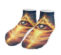 Psychedelic Egyptian Pyramid Third Eye Socks Low Cut Athletic Socks Ankle Crew Socks for Men Women
