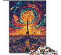 Psychedelic Eiffel 1000 Piece Jigsaw Puzzle for Adults Teens, Stress Reliever Staycation Kill Time Enhance Love between Couples (50x75cm)