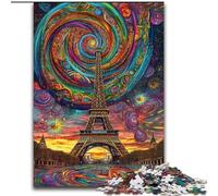 Psychedelic Eiffel 1000 Piece Jigsaw Puzzles for Teenagers Gifts, for Age 14+ Game Wall Decoration Unique Gifts for Birthday And Christmas (50x75cm)