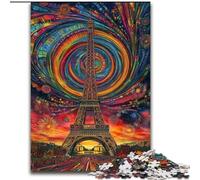 Psychedelic Eiffel 1000 Pieces Jigsaw Puzzles for Adults And Teens, Classic Educational Games Beautiful Decoration (26x38cm)