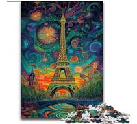 Psychedelic Eiffel Jigsaw Puzzles for Adults 1000 Piece Puzzle, Challenging To Complete But Fun And Humorous Birthday Present, Gifts, Wall Art (26x38cm)