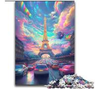 Psychedelic Eiffel Jigsaw Puzzles for Teenagers 2000 Piece Puzzle, Family Activity with Matching Poster And Trivia Sheet for Age 14+ (70x100cm)