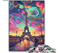 Psychedelic Eiffel JigsawPuzzle 2000 Pieces for Teenagers, Brain Intelligence Challenge Addictive Toys for Home Decoration (70x100cm)